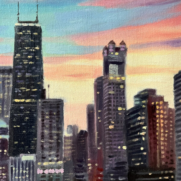 A Framed Chicago Oil Painting