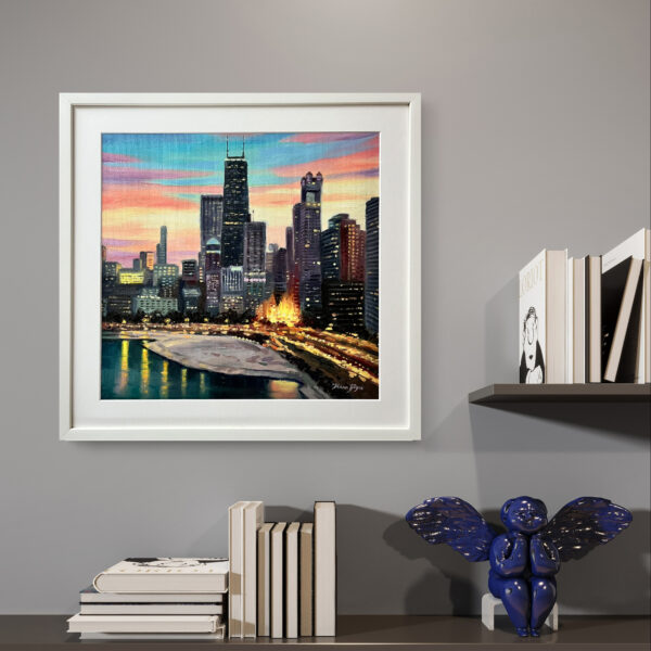 A Framed Chicago Oil Painting