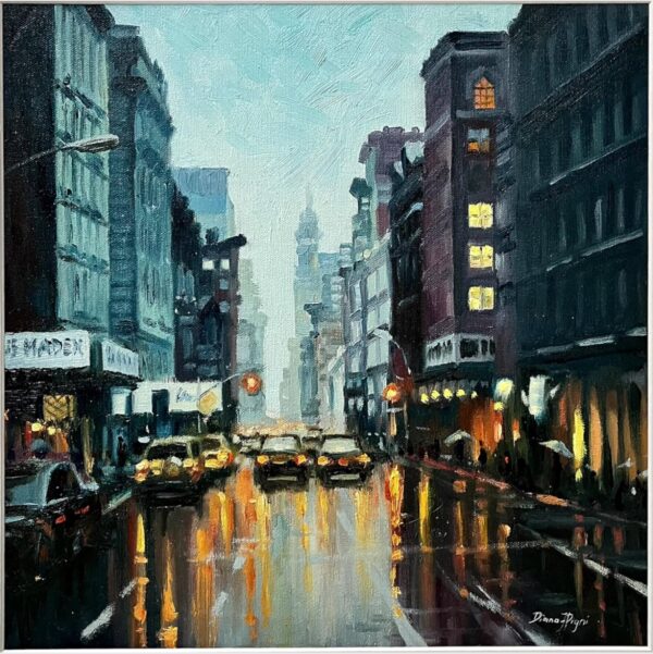 A Framed New York Oil Painting