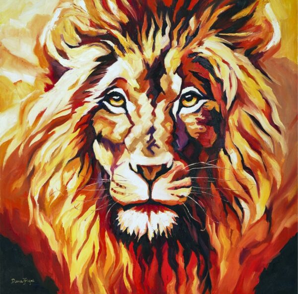 Lion Large Canvas Impasto Oil Painting