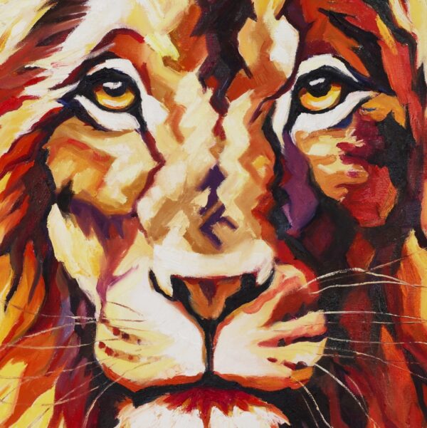 Lion Large Canvas Impasto Oil Painting