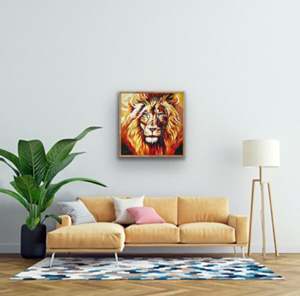 Lion Large Canvas Impasto Oil Painting