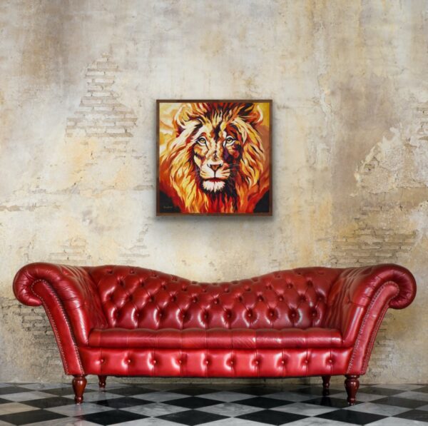 Lion Large Canvas Impasto Oil Painting