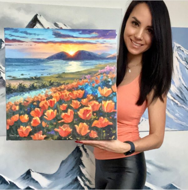 California Poppy Oil Painting