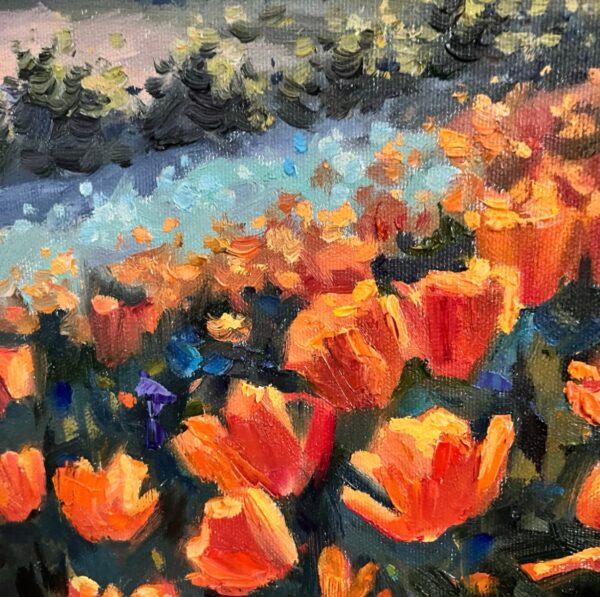 California Poppy Oil Painting