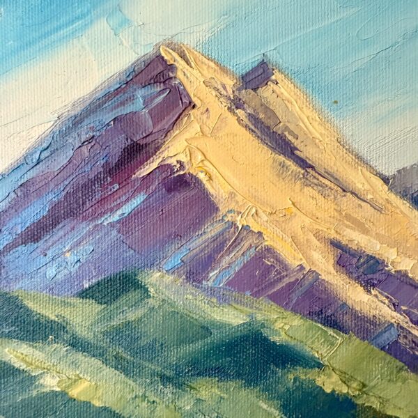 Lone Mountain Impasto Oil Painting