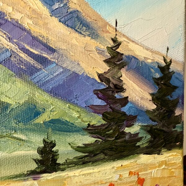 Lone Mountain Impasto Oil Painting