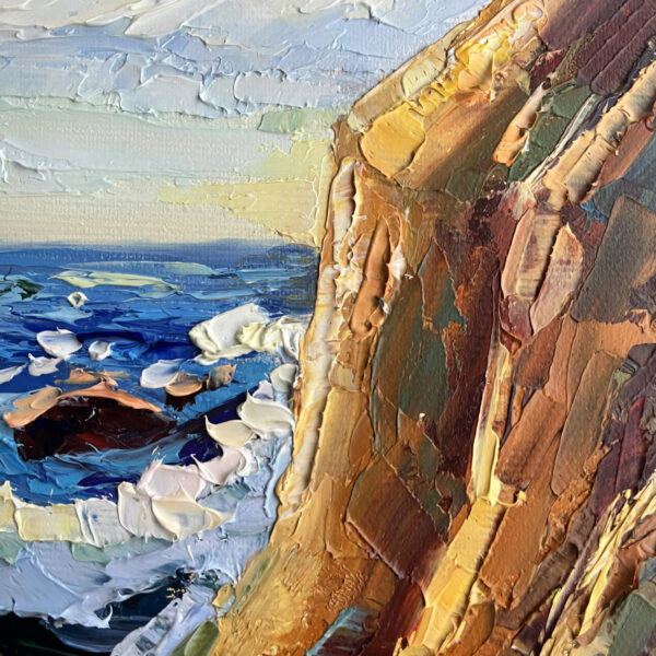 California Seascape Impasto Oil Painting