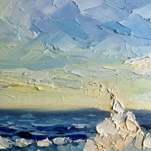 California Seascape Impasto Oil Painting