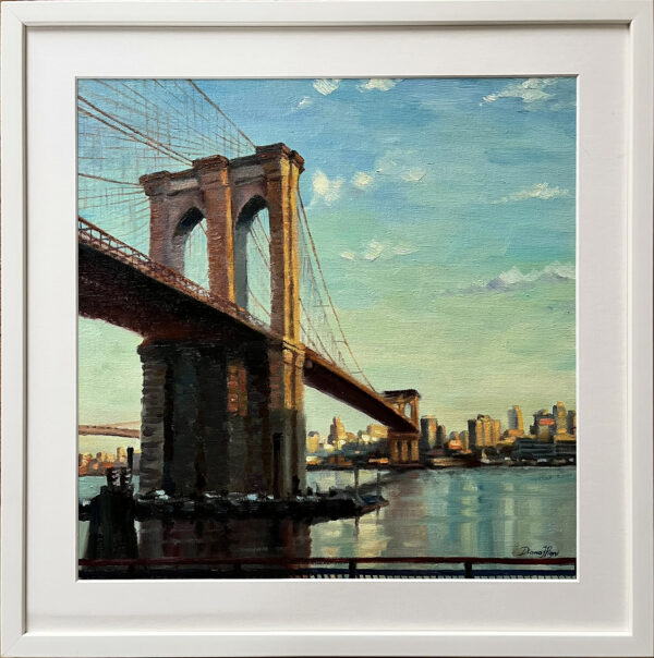 A Framed Brooklyn Bridge New York Painting