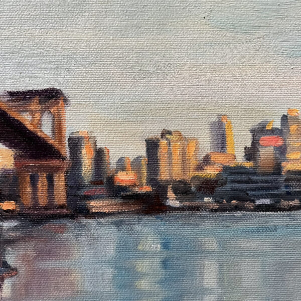 A Framed Brooklyn Bridge New York Painting