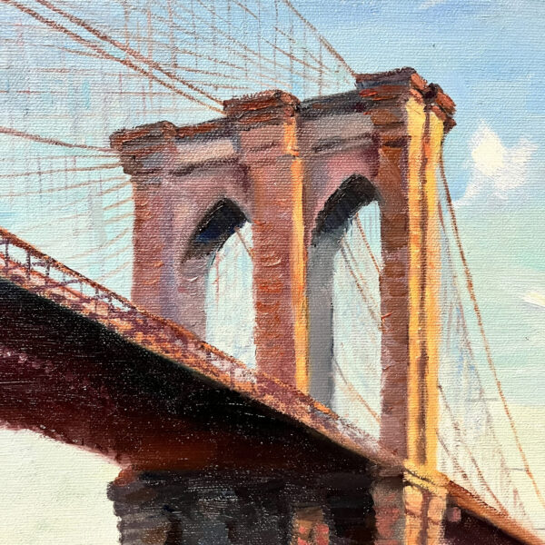 A Framed Brooklyn Bridge New York Painting