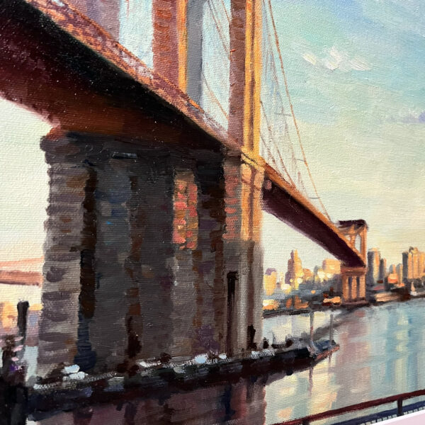 A Framed Brooklyn Bridge New York Painting