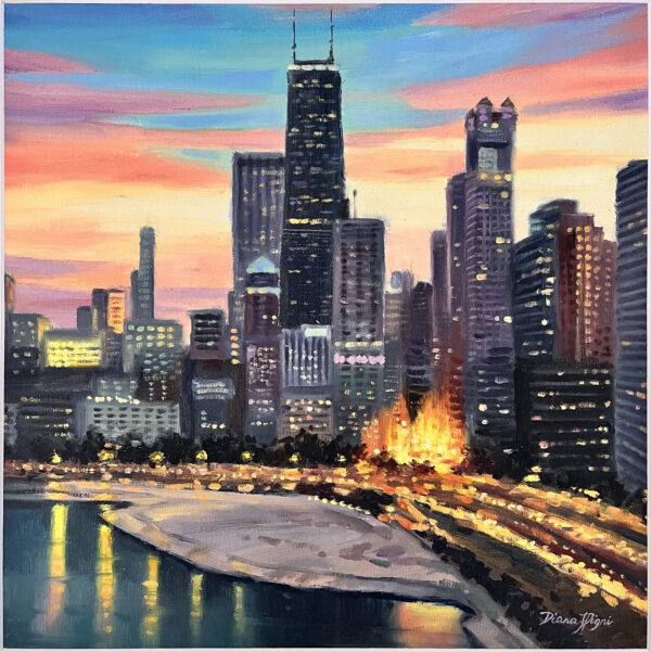 A Framed Chicago Oil Painting