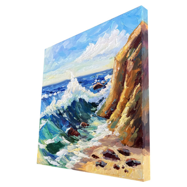 California Seascape Impasto Oil Painting