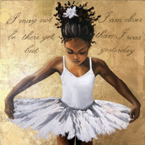 African American Ballerina Girl Painting