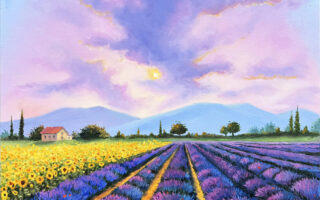 Tuscany Countryside Lavender & Sunflower Painting
