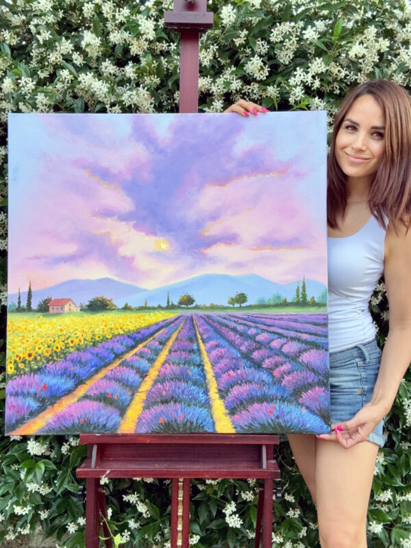 Tuscany Lavender & Sunflower Field Painting