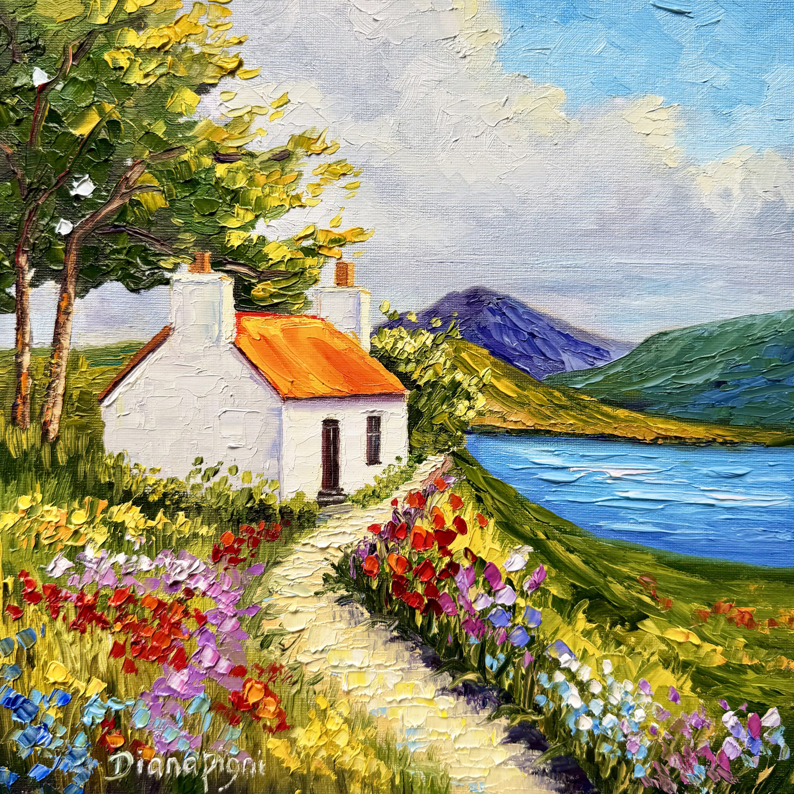 Ireland Cottage Oil Painting