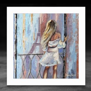 Paris Girl Impasto Oil Painting