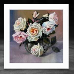 White Rose Impasto Oil Painting