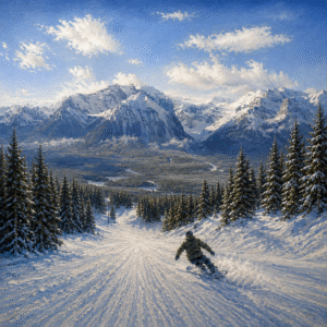 Custom Mountain Snowboard Painting